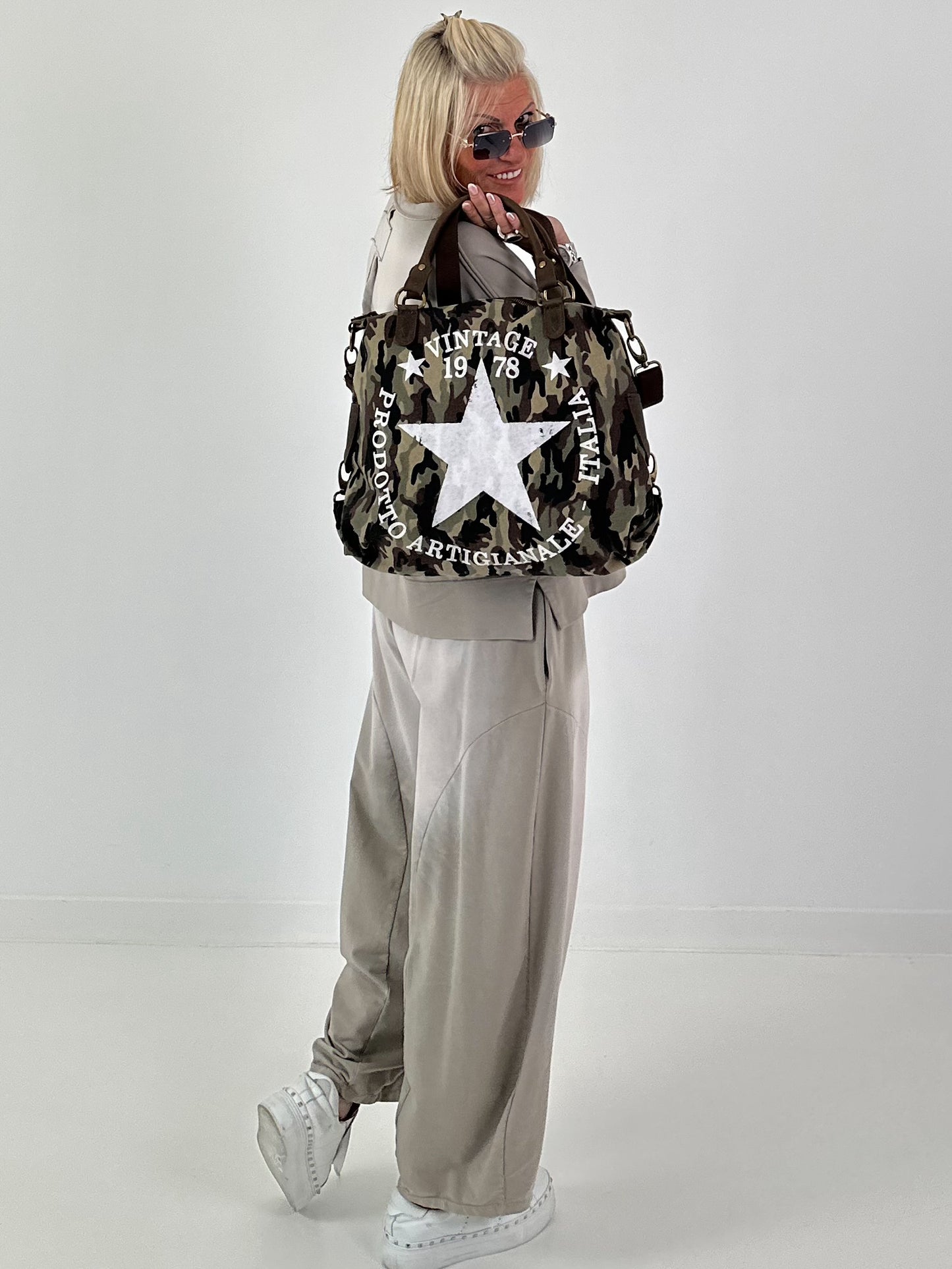 Lässiges Sweatshirt im Used-Look - taupe