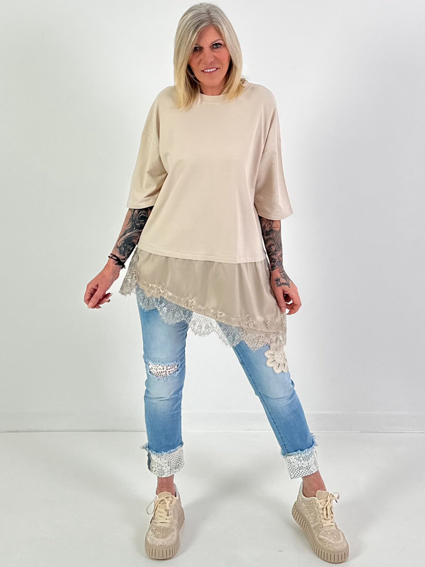 Shirt model "Layered Grace" - beige