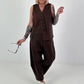 Asymmetrical waistcoat - chocolate