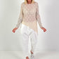 Asymmetrisches Shirt Modell "Lace Layer" - beige ( lieferbar ab ca. 11.12.25)