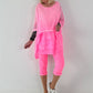 Tunika im Layer-Look - neonpink