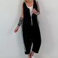 Jumpsuit mit seitlichen Streifen- schwarz