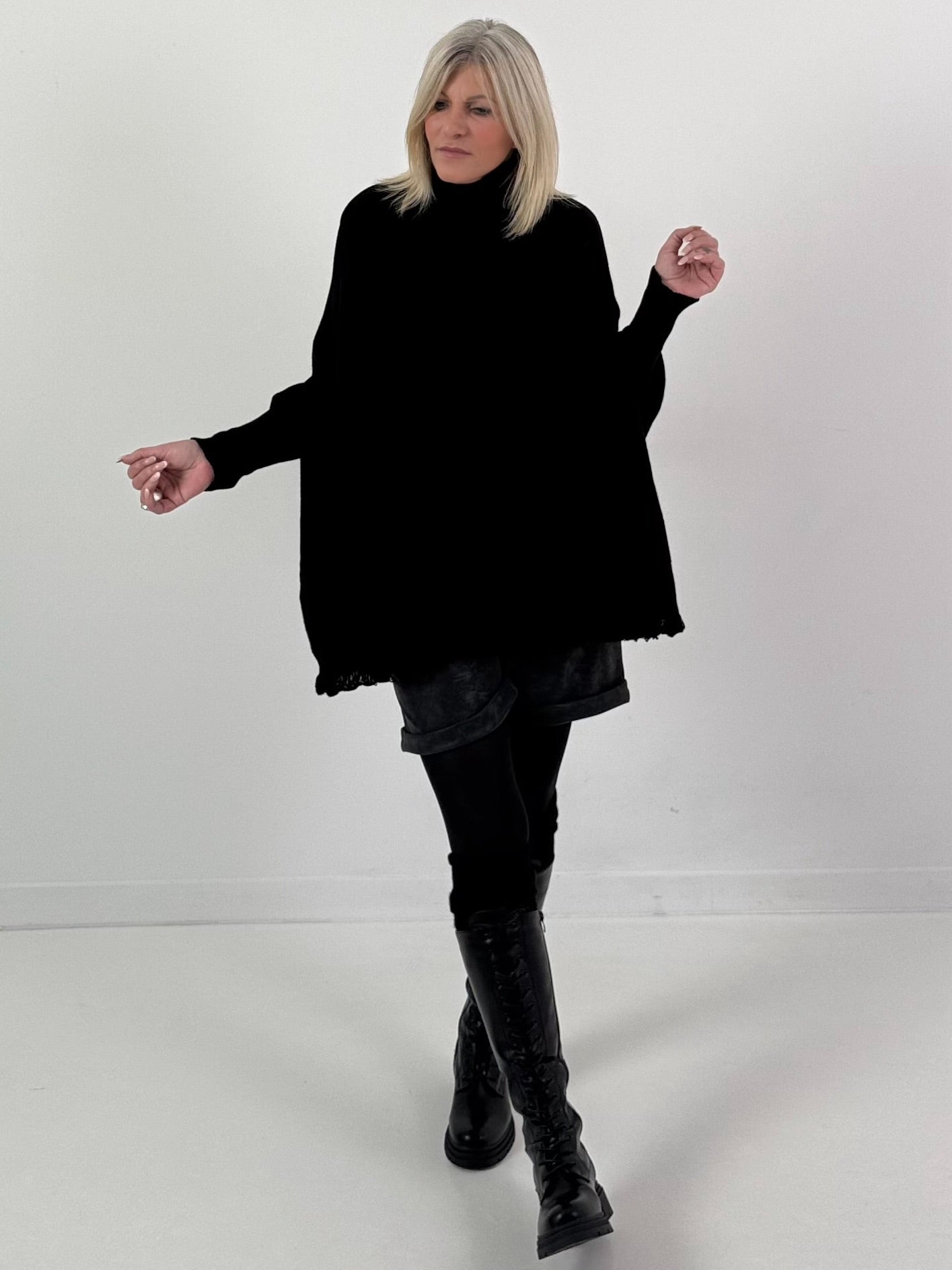 Oversized trui model "Relaxed Chic" - zwart