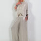 Two-piece satin look - beige