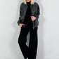 Blousonjack in lederlook, model "Glam&amp;Glow" - zwart