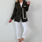 Blazer mit Statement Patch - oliv