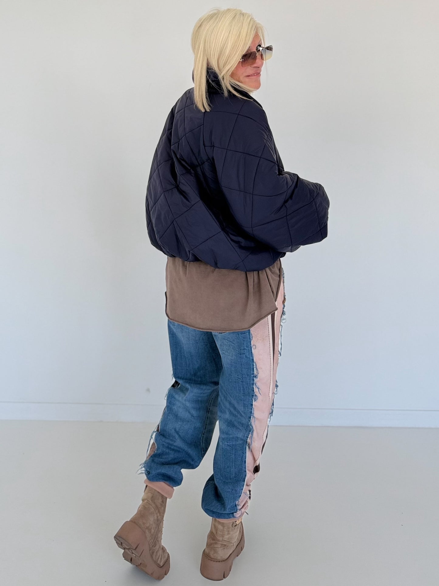 Jacke mit Puffärmelchen - marine