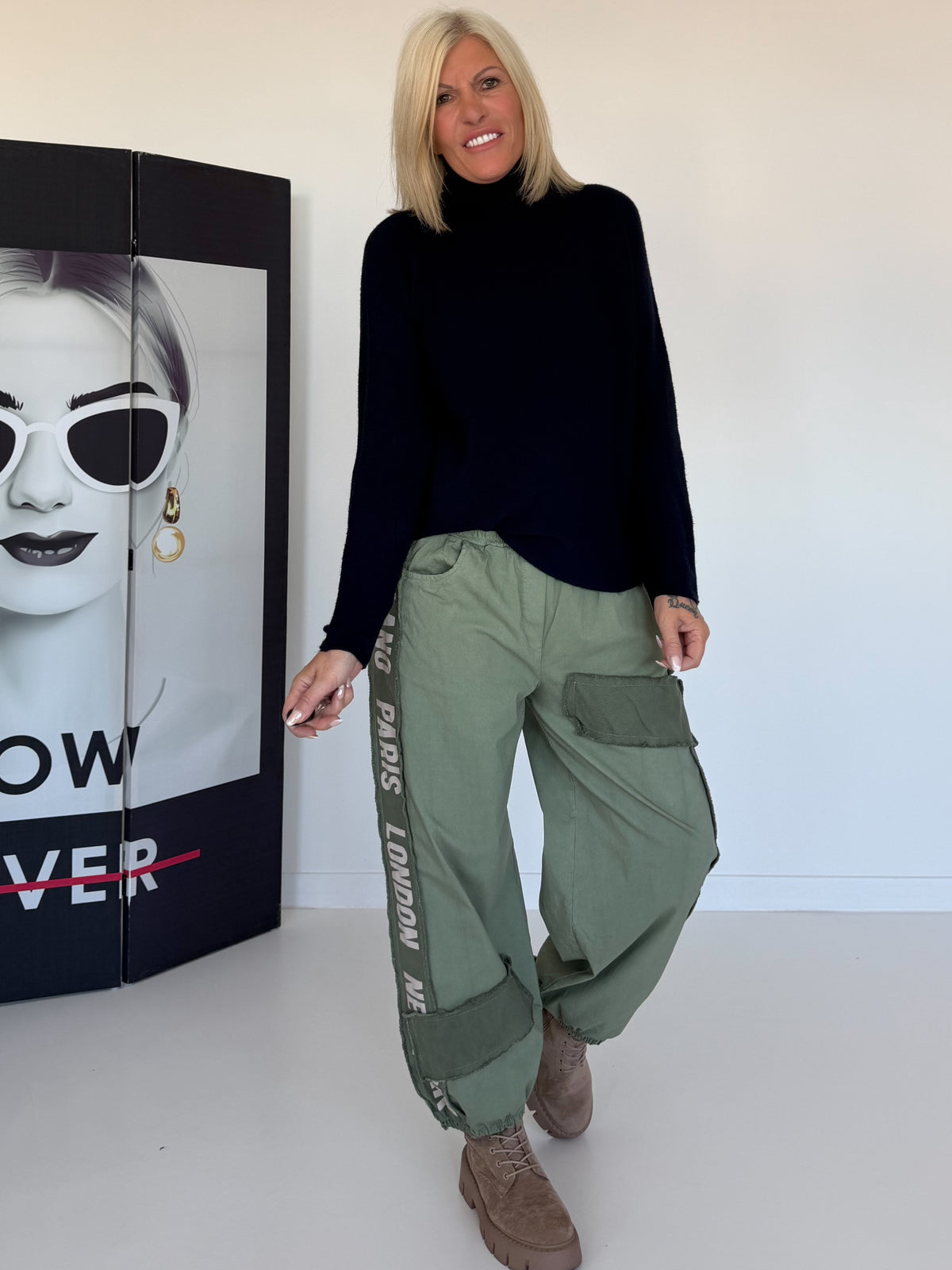 Basic Rollkragenpullover - marine