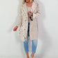 Destroyed Look Leopard Denim Jacket - beige