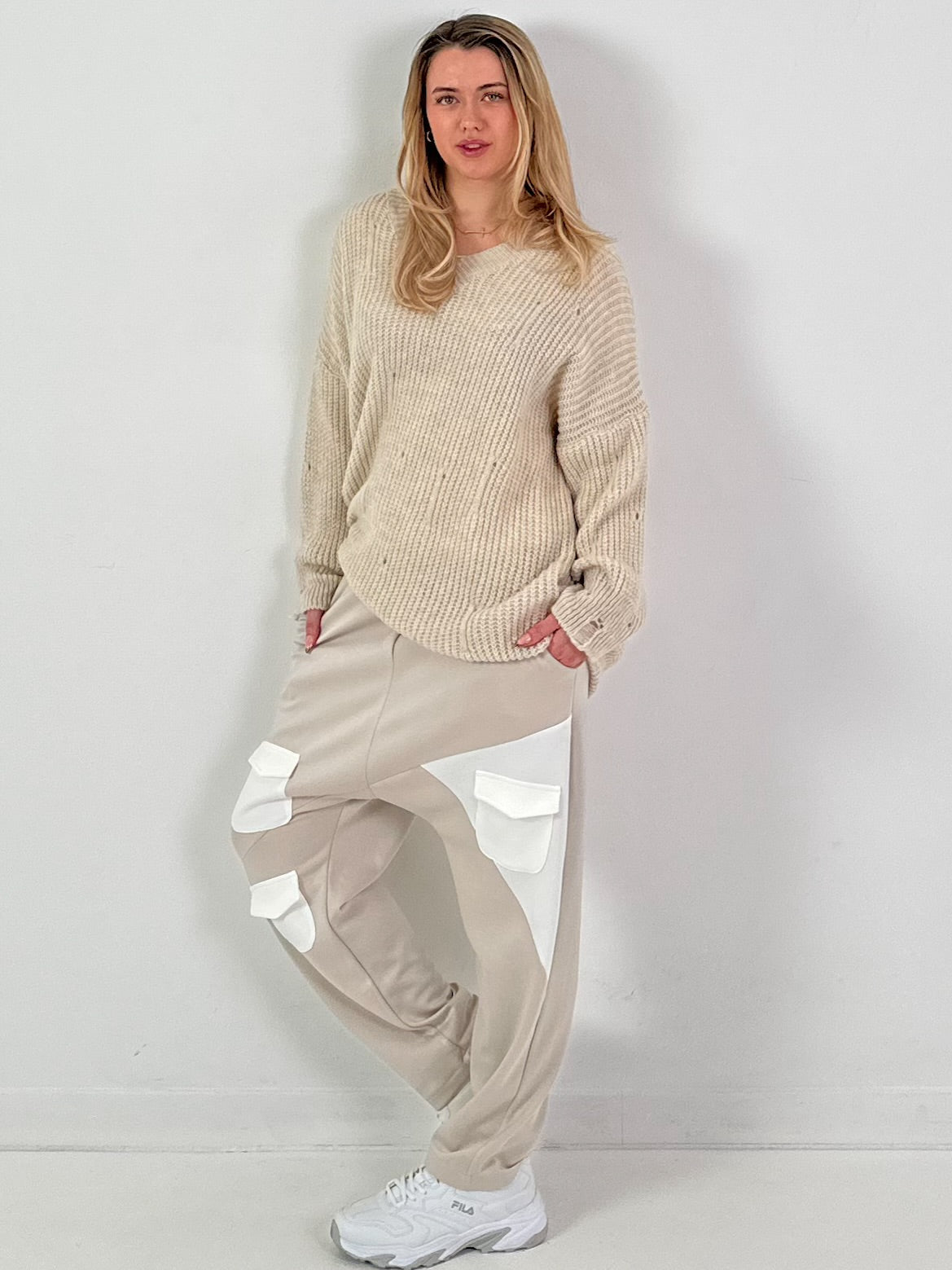 Baggy broek model "Pocket Style" - beige