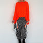 Pullover mit Stulpenärmeln und Zopfmuster - neonorange