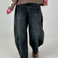 Lässige Wide Leg Jeans mit besonderen Nähten - used black