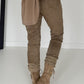 Hose in Wildlederoptik mit elastischem Bund - taupe ( lieferbar ab ca. 13.09.26)