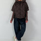 Jacket with XL collar and hood - mocha