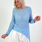 Asymmetrisches Shirt Modell "Lace Layer" - hellblau ( lieferbar ab ca. 11.12.25)