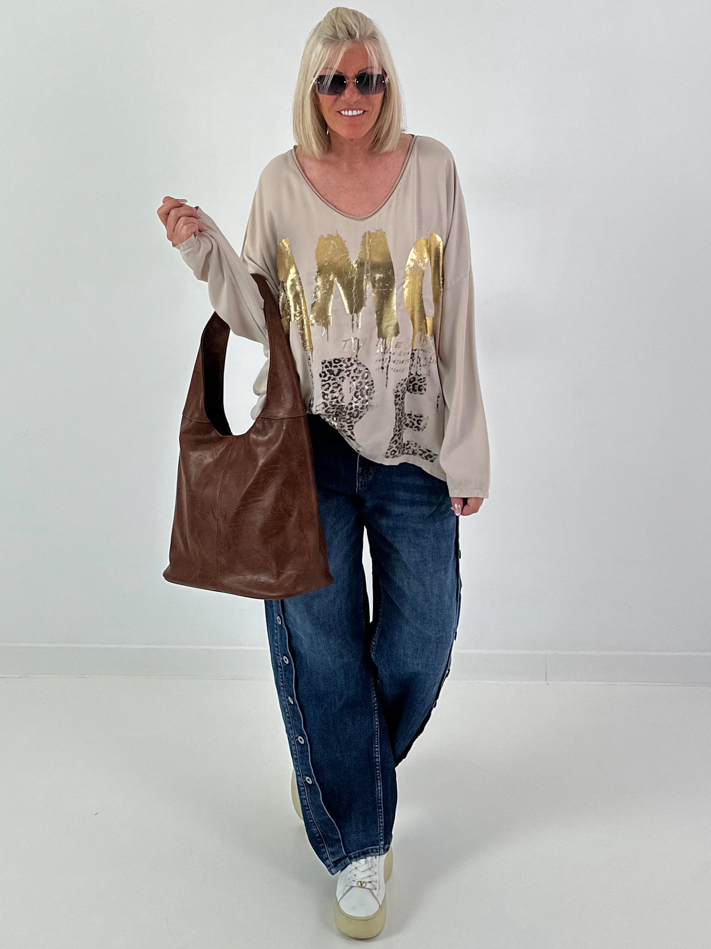 Oversized Shirt Amore - beige