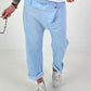 Baggy trousers in a layered look - light blue
