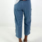 Jeans with eyelet details - light blue