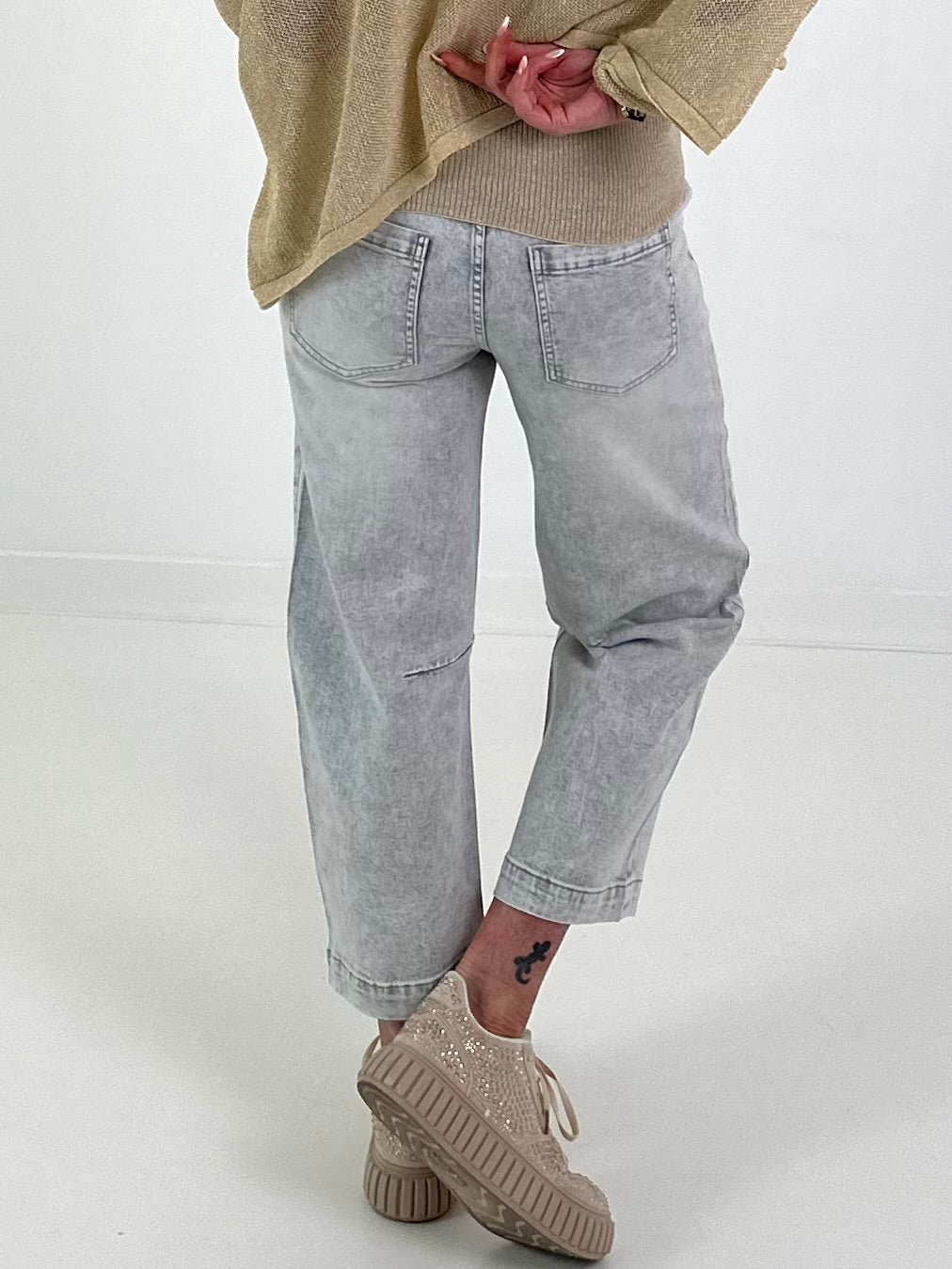 Sun-motif jeans - grey