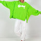 Oversized Sweatshirt Modell "Wassup" - apfelgrün
