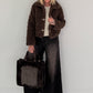 Stylische Felltasche - mokka