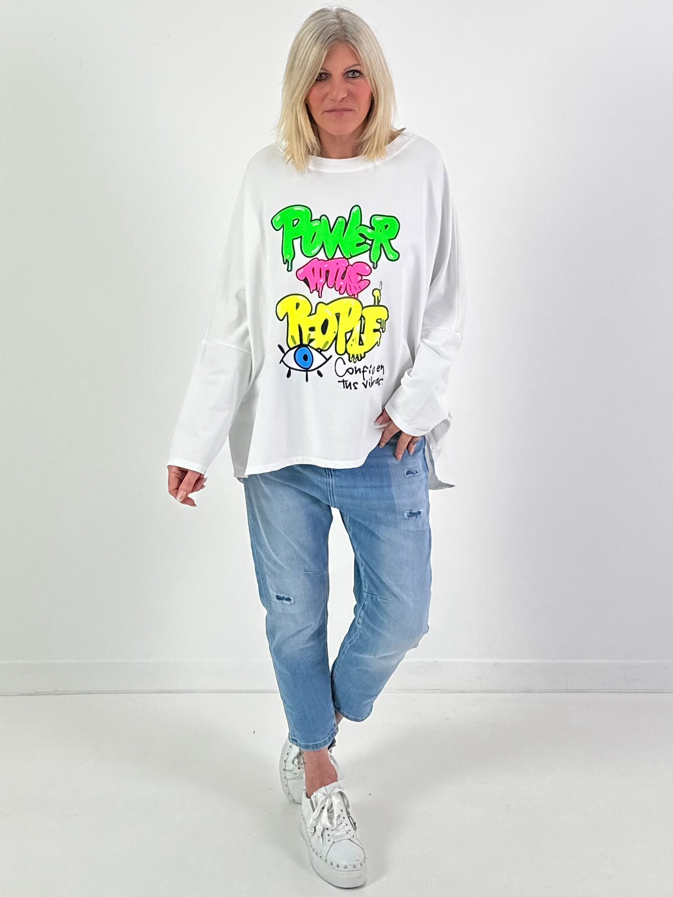 Sweatshirt model "Power" - white