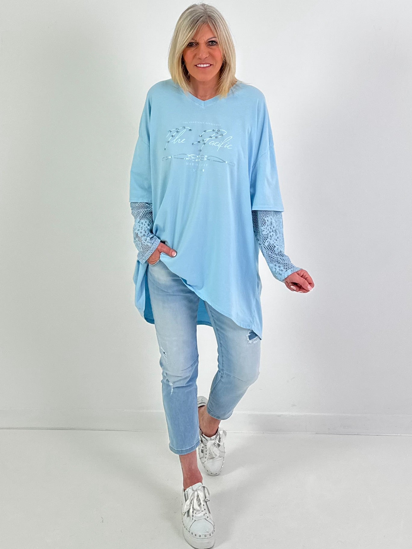 Shirt Modell "Soft Spark" - hellblau