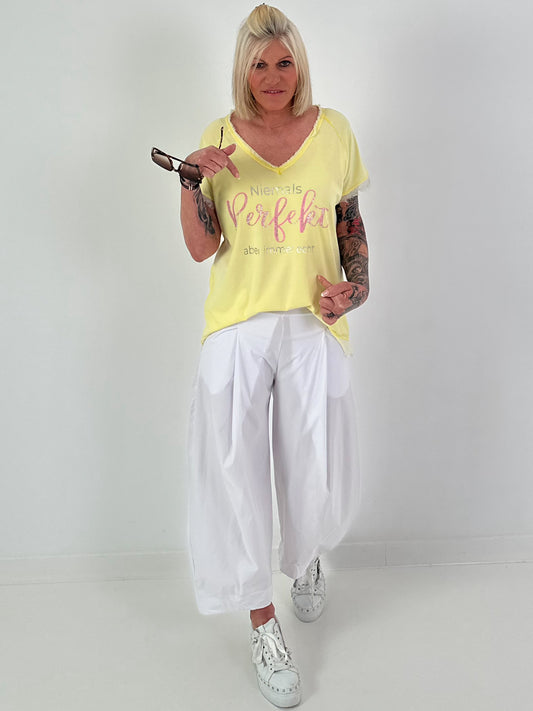 T-shirt with statement print - yellow