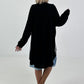 Oversized Linen Military Blazer - Black