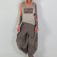Feinstrick Top mit Leo Patch - taupe