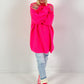 Oversized lange trui "Ruffle Drama" - neonroze