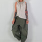 Ballon Leinen Hose mit Fransen Details - khaki