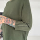 Strickpullover mit Turtleneck - oliv