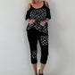 Capri Hose mit Leo Strass - schwarz