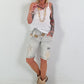 Top with lace and crochet details - white