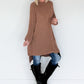 Long Strickpullover - cappuccino