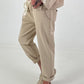 Hose mit goldenen Nieten-Details - beige