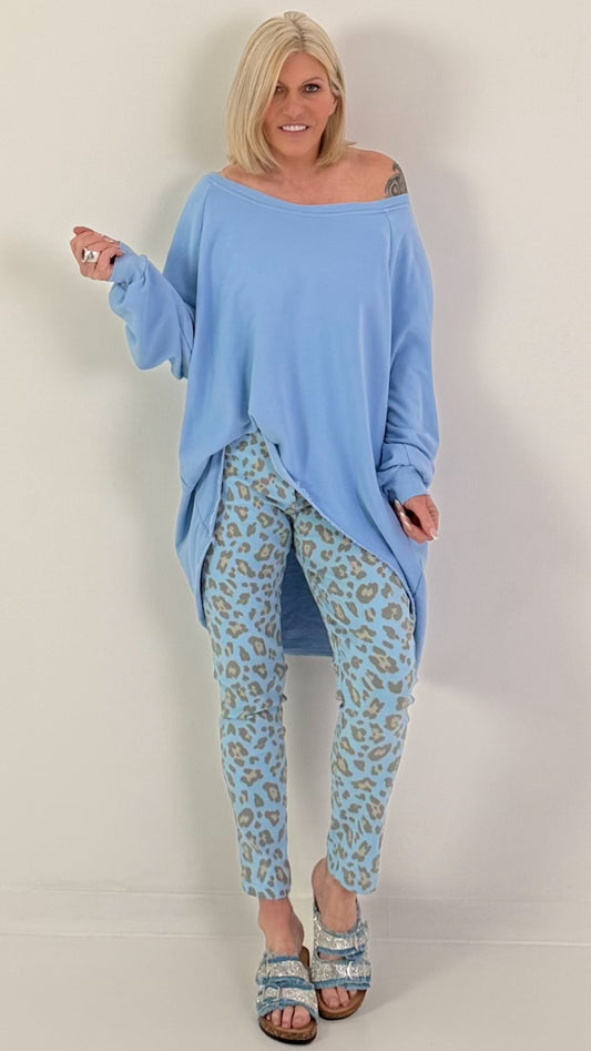 Oversized Sweater - hellblau