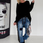 Jogg-Jeans im Used Look Woman & Pearl - denim-Schwarz