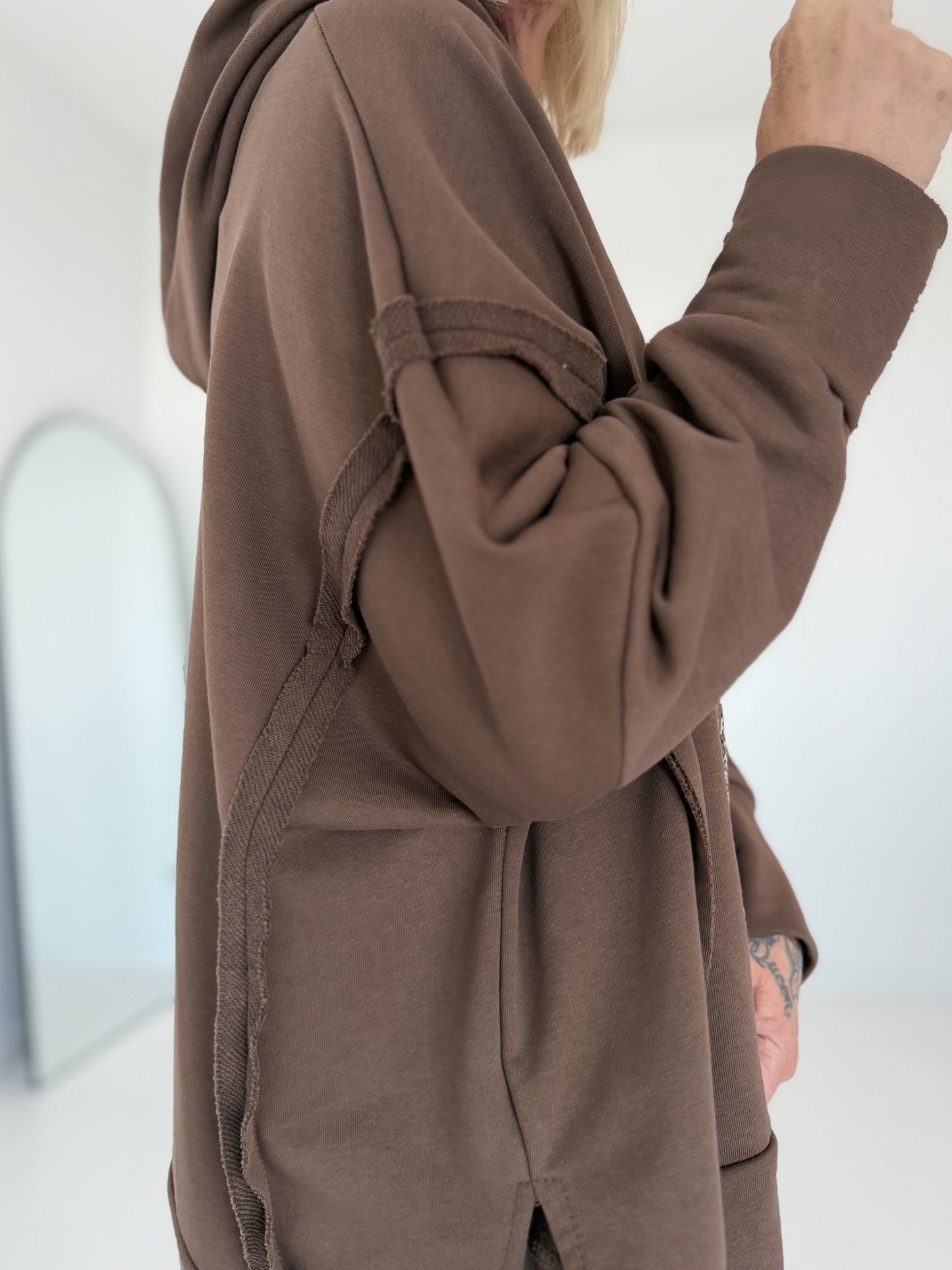 Oversized Hoodie Be Yourself - mokka