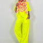Short-sleeved sweater - neon yellow