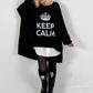 Oversized shirt model "KEEP CALM" - black