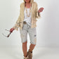 Boho Jacke mit aufwendigen Details- beige-gold