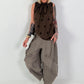 Polka dot top with ruffled collar - chocolate dark brown