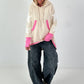 Lässiger Long Hoodie mit Daumenloch und trendigen Sternenelementen - beige
