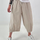 Ballon Hose mit raffiniertem Beinabschluss -beige