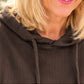 Ribbed hoodie - mokka