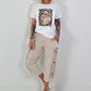 Broek met veteroogjes - beige