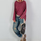 Oversized Shirt stone washed - burgunda