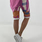 Short met all-over print - turquoise-roze-meerkleurig